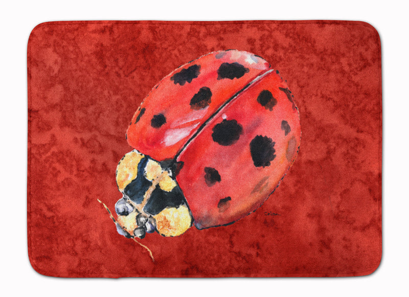 Lady Bug on Deep Red Machine Washable Memory Foam Mat 8870RUG