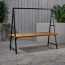 Huckleberry - Acacia Wood Outdoor Dining Table with Plant Hanger - Teak by HouseOfZazla