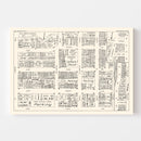 Vintage Map of San Mateo, CA Business Section 1952
