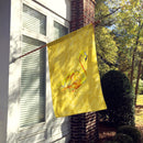 Flamingo on Yellow House Flag 28x40 Porch Sleeve Pole Decorative Outside Yard Banner Artwork Wall Hanging, Polyester