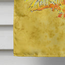 Flamingo on Yellow House Flag 28x40 Porch Sleeve Pole Decorative Outside Yard Banner Artwork Wall Hanging, Polyester