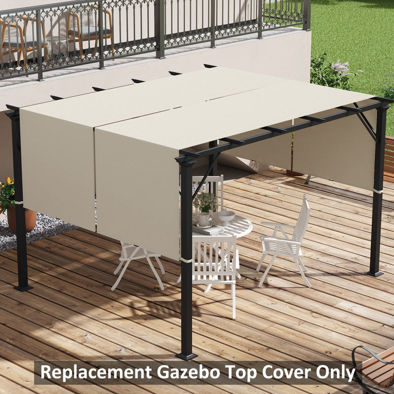2 PCS 4 x 18ft Pergola Canopy Replacement, UV Protection Pergola Shade Cover, Easy to Install for 10 x 11.8ft Pergola, Khaki