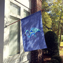 Flamingo On Slate Blue House Flag 28x40 Porch Sleeve Pole Decorative Outside Yard Banner Artwork Wall Hanging, Polyester