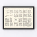 Vintage Map of Stockton, CA Business Section 1952