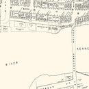 Vintage Map of Augusta, ME Business Section 1946