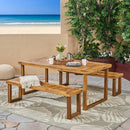 Outdoor Dining Set - Sandblast Natural Finish by HouseOfZazla