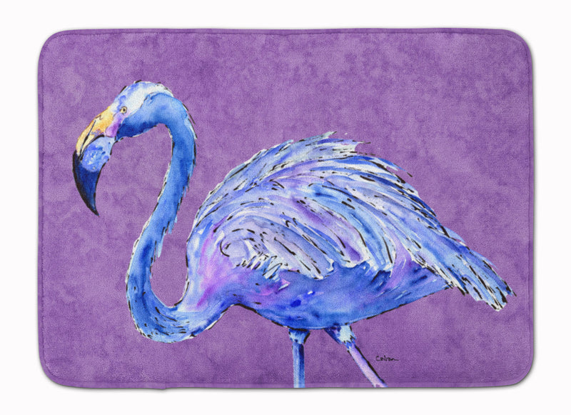 Flamingo on Purple Machine Washable Memory Foam Mat 8874RUG