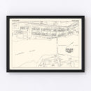 Vintage Map of Augusta, ME Business Section 1946