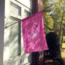 Flamingo on Pink House Flag 28x40 Porch Sleeve Pole Decorative Outside Yard Banner Artwork Wall Hanging, Polyester