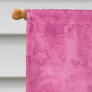 Flamingo on Pink House Flag 28x40 Porch Sleeve Pole Decorative Outside Yard Banner Artwork Wall Hanging, Polyester