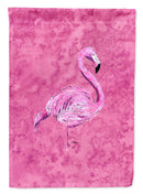 Flamingo on Pink House Flag 28x40 Porch Sleeve Pole Decorative Outside Yard Banner Artwork Wall Hanging, Polyester