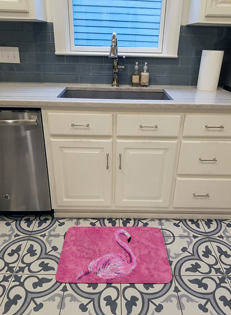 Flamingo on Pink Machine Washable Memory Foam Mat 8875RUG