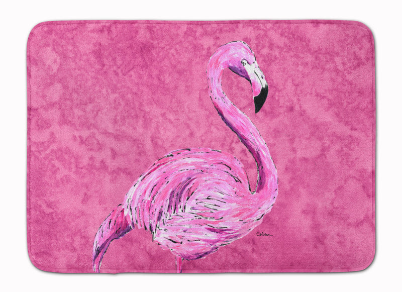 Flamingo on Pink Machine Washable Memory Foam Mat 8875RUG