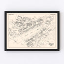 Vintage Map of Bangor, ME Business Section 1946