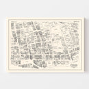 Vintage Map of Bridgeport, CT Business Section 1946