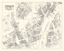 Vintage Map of Bristol, CT Business Section 1946