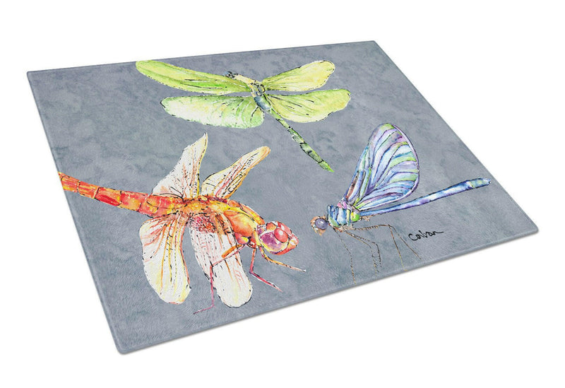 Dragonfly Times Three Glass Cutting Board Large