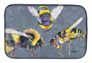 Bee Bees Times Three Dish Drying Mat Absorbent Dish Drying Mat Pad for Kitchen Counter Dish Drainer Mat for Countertop, 14 x 21", Multicolor