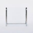 3 Pieces Silver Square Nesting Glass End Tables- Small Coffee Table Set- Stainless Steel Small Coffee Tables with Clear Tempered Glass- 18" Modern Minimalist Side Table for Living Room (Curve)