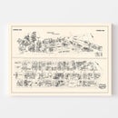 Vintage Map of Cambridge, MA Business Section 1946