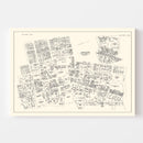 Vintage Map of Fall River, MA Business Section 1946