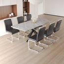 Modern Extendable Dining Table Set For 6 - 8 - Black / Gray by HouseOfZazla