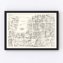 Vintage Map of Hartford, CT Business Section 1946