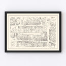 Vintage Map of Haverhill, MA Business Section 1946