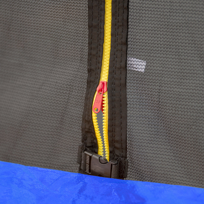 15FT Trampoline with Basketball Hoop Inflator and Ladder (Inner Safety Enclosure) Blue