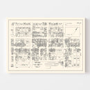 Vintage Map of Holyoke, MA Business Section 1946