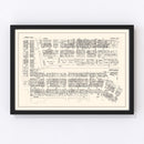 Vintage Map of Lawrence, MA Business Section 1946