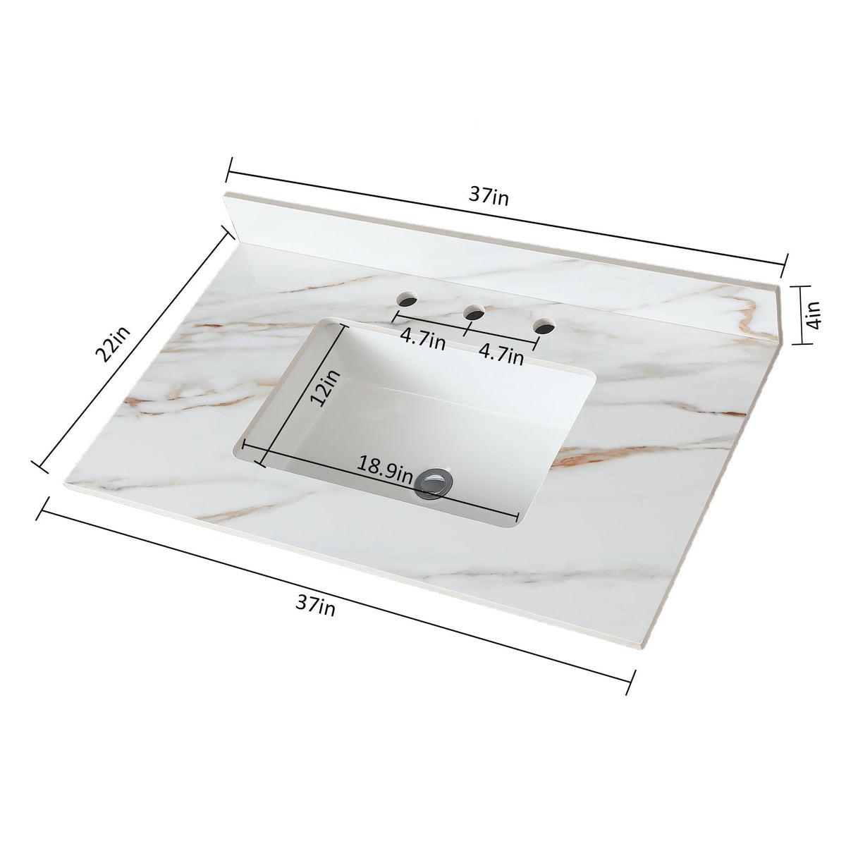 Vanity Top With Undermount Sink And Backsplash, Sintered Stone, photo 32 of 40