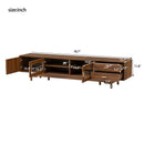TV Stand With Fluted Doors, 2 Drawers - Walnut by HouseOfZazla