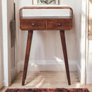 Solid Wood Mini Curved Honey Console Table