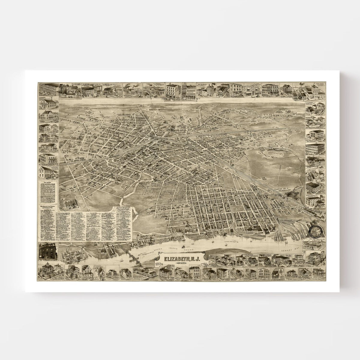 Vintage Map of Elizabeth, New Jersey 1898, photo 4 of 5