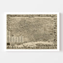 Vintage Map of Elizabeth, New Jersey 1898