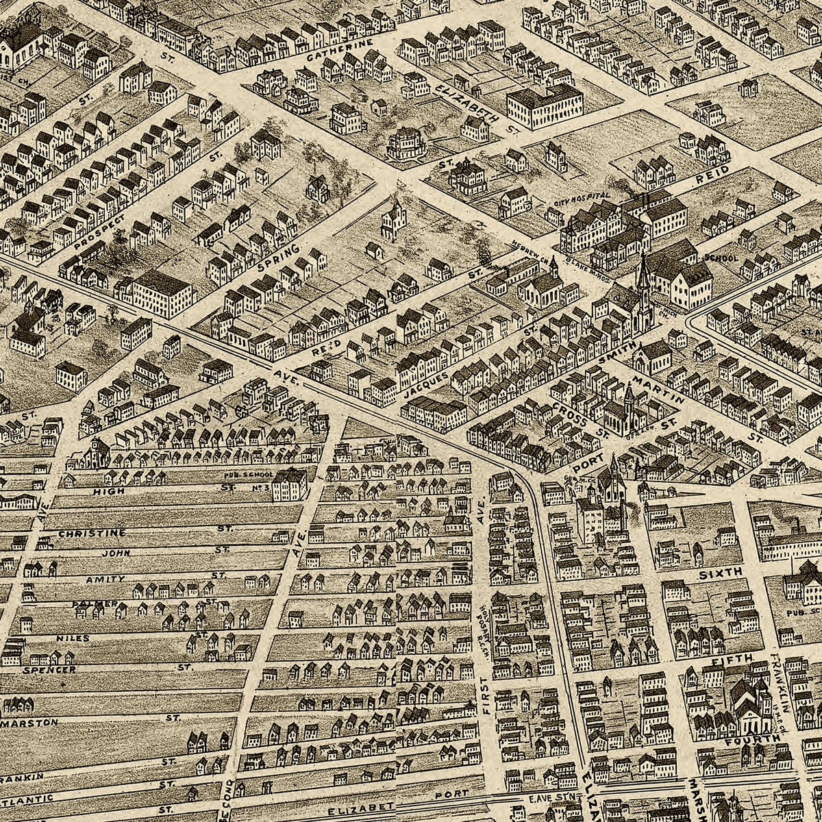 Vintage Map of Elizabeth, New Jersey 1898, photo 2 of 5