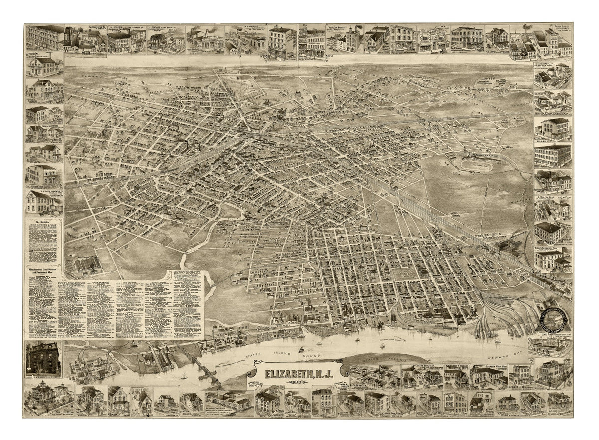 Vintage Map of Elizabeth, New Jersey 1898, photo 5 of 5