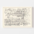 Vintage Map of Lowell, MA Business Section 1946