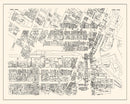 Vintage Map of Lowell, MA Business Section 1946