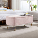 Storage Ottoman Bench For End Of Bed Legs, Modern Camel Faux Fur Entryway Bench Upholstered Padded With Storage For Living Room Bedroom by HouseOfZazla