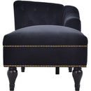 Velvet Chaise Lounge, Button Tufted Right Arm Facing Lounge Chair With Nailhead Trim For Living Room - Black by HouseOfZazla