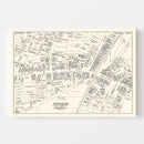 Vintage Map of Meriden, CT Business Section 1946