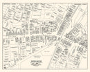 Vintage Map of Meriden, CT Business Section 1946