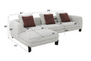 Mardi - Tweed Sectional Sofa With 3 Pillows - Maroon / Beige by Unique Piece Furniture