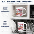 Blue Runner Gumbo Receipe Ceramic Coffee Mug 15 oz Decorative Large C Handle Mug Cup for Tea, Cocoa Hot Chocolate