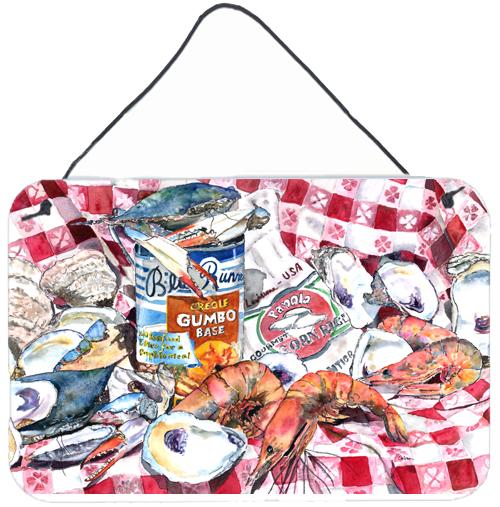 Blue Runner Gumbo Receipe Aluminium Metal Wall or Door Hanging Prints