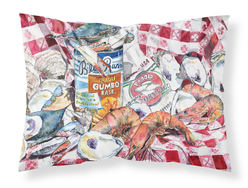 Blue Runner Gumbo Receipe Standard Pillowcases – Artistic Decorative Front, Crisp White Back