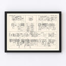 Vintage Map of Middletown, CT Business Section 1946