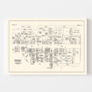Vintage Map of Nashua, NH Business Section 1946